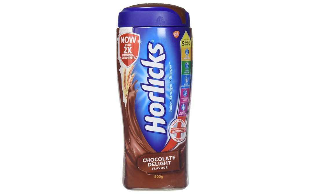 Horlicks Chocolate Delight Flavour    Plastic Jar  500 grams